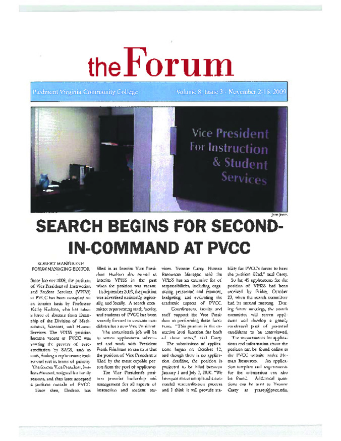 2009.11 Forum, Volume 8 Issue 3 Thumbnail