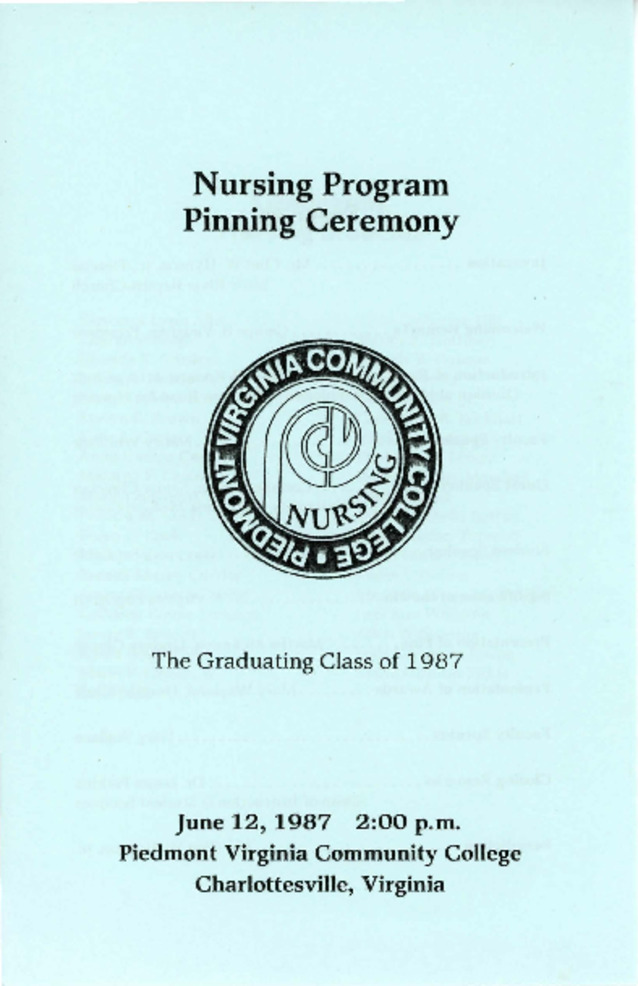 Nursing Program Pinning Ceremony, 1987 Thumbnail