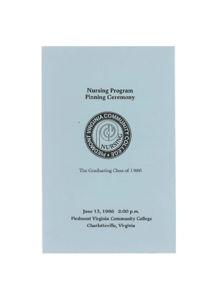 Nursing Program Pinning Ceremony, 1986 Thumbnail