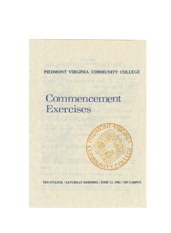 Commencement Exercises, 1981 Miniature